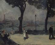 William Glackens Park on the River oil painting reproduction